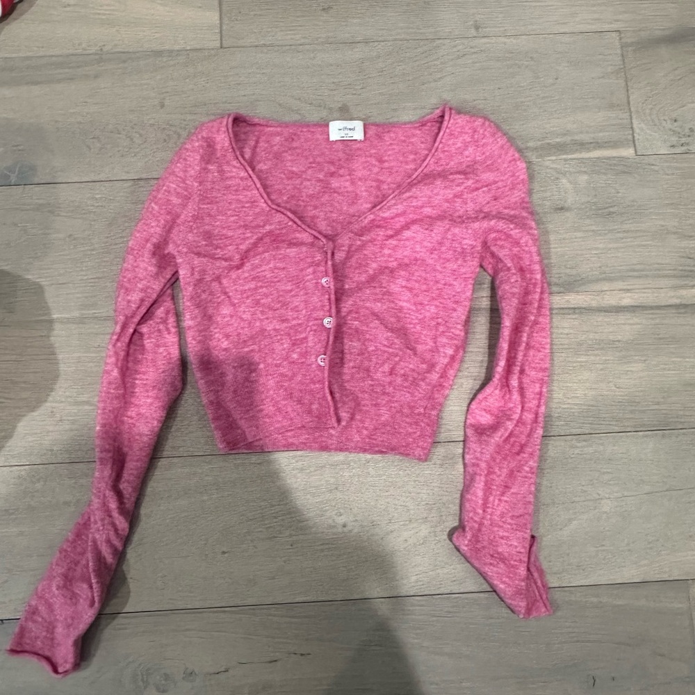 Aritzia Cropped Button Sweater